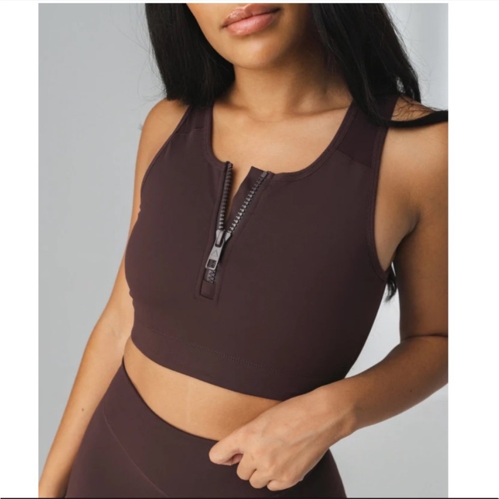 Quarter zip sports bra/crop tank